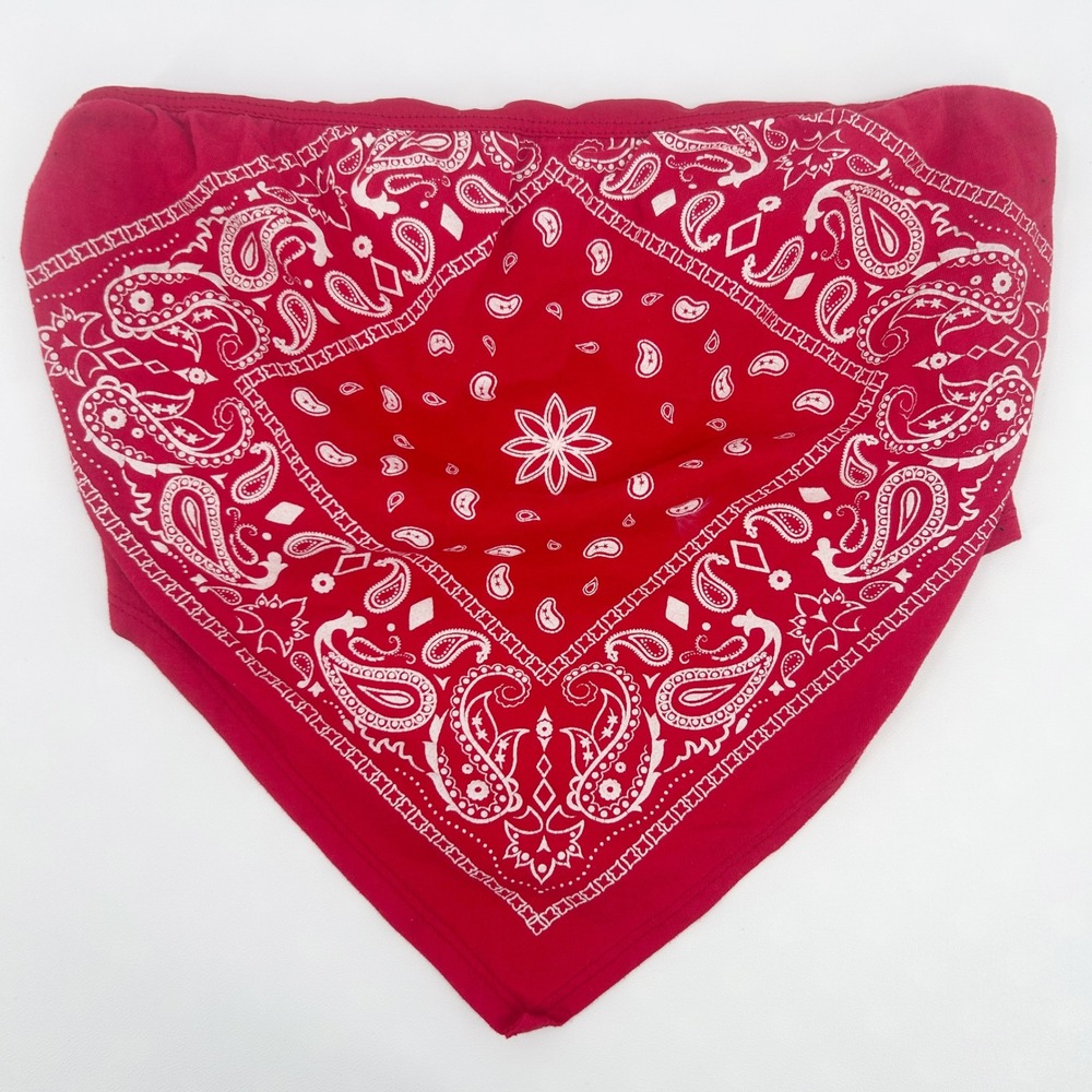 Fashion Magazine Womens Y2K Vintage 2000s Bandana‎ Tube Top Paisley Print Size L